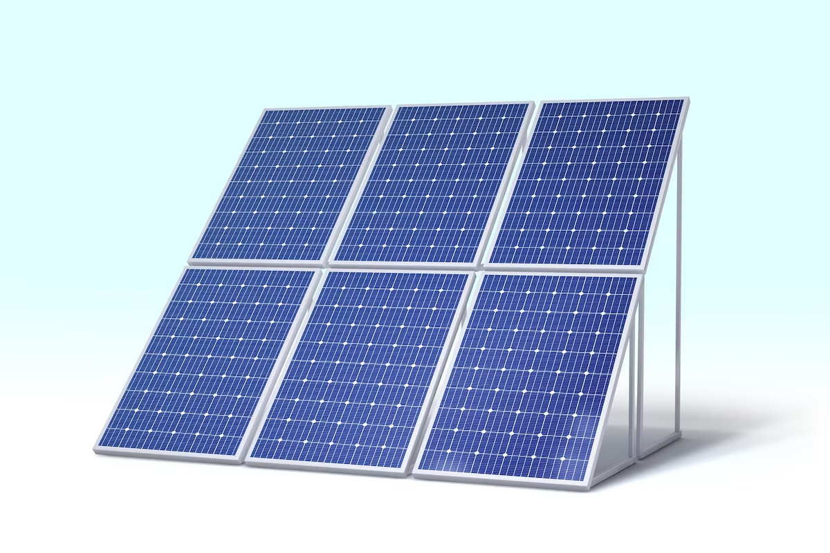 Solar modules on a mounting structure